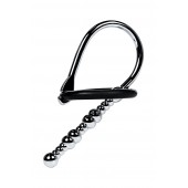 Серебристый уретральный плаг-бусины TOYFA Metal с мягким фиксириющим кольцом - ToyFa - купить с доставкой в Махачкале