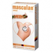 Розовые презервативы Masculan Ultra Long Pleasure с колечками, пупырышками и продлевающим эффектом - 10 шт. - Masculan - купить с доставкой в Махачкале