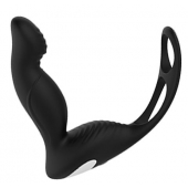 Черный вибромассажер простаты P-PLEASER W ERECTION ENHANCE - Dream Toys - в Махачкале купить с доставкой