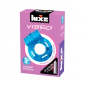 Голубое эрекционное виброкольцо Luxe VIBRO  Кошмар русалки  + презерватив - Luxe - в Махачкале купить с доставкой
