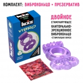Фиолетовое эрекционное виброкольцо Luxe VIBRO  Секрет Кощея  + презерватив - Luxe - в Махачкале купить с доставкой