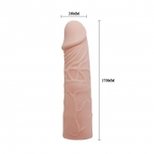 Закрытая телесная насадка-фаллос - 17 см. - Sex Expert - в Махачкале купить с доставкой
