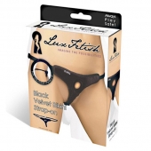 Черные плюшевые трусики для страпона - Lux Fetish - купить с доставкой в Махачкале