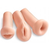 Комплект из 3 мастурбаторов All 3 Holes: вагина, анус, ротик - Pipedream - в Махачкале купить с доставкой