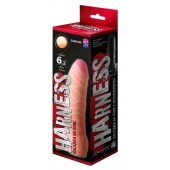 Телесная изогнутая насадка на Harness с коннектором BLACK LINE - 17 см. - LOVETOY (А-Полимер) - купить с доставкой в Махачкале