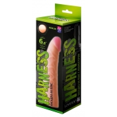 Телесная изогнутая насадка на Harness с коннектором GREEN LINE - 18 см. - LOVETOY (А-Полимер) - купить с доставкой в Махачкале