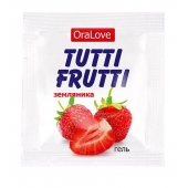Пробник гель-смазки Tutti-frutti с земляничным вкусом - 4 гр. - Биоритм - купить с доставкой в Махачкале