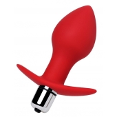 Красная анальная вибровтулка Glam - 9,7 см. - ToyFa