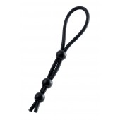 Черное лассо на пенис с тремя бусинами - A-toys - в Махачкале купить с доставкой