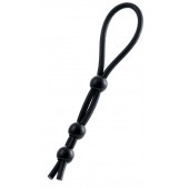 Черное лассо на пенис с тремя бусинами - A-toys - в Махачкале купить с доставкой