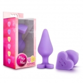 Фиолетовая анальная пробка Naughty Candy Heart Do Me Now - 8,9 см. - Blush Novelties - купить с доставкой в Махачкале