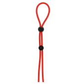 Красное лассо на пенис с двумя бусинами STRETCHY LASSO CAGE - Dream Toys - в Махачкале купить с доставкой