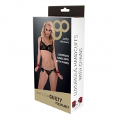 Красно-чёрные наручники на металлической цепочке - Blush Novelties - купить с доставкой в Махачкале