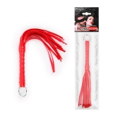 Красная плеть с рукоятью в оплетке - 28 см. - Notabu - купить с доставкой в Махачкале