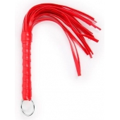 Красная плеть с рукоятью в оплетке - 28 см. - Notabu - купить с доставкой в Махачкале