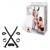 Чёрный набор для фиксации у двери - Lux Fetish - купить с доставкой в Махачкале