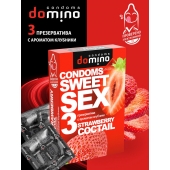 Презервативы для орального секса DOMINO Sweet Sex с ароматом клубничного коктейля  - 3 шт. - Domino - купить с доставкой в Махачкале