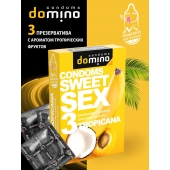 Презервативы для орального секса DOMINO Sweet Sex с ароматом тропических фруктов - 3 шт. - Domino - купить с доставкой в Махачкале