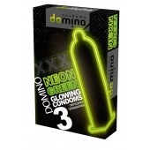 Презервативы DOMINO Neon Green со светящимся в темноте кончиком - 3 шт. - Domino - купить с доставкой в Махачкале