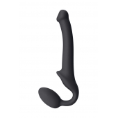 Черный безремневой страпон Silicone Bendable Strap-On S - Strap-on-me - купить с доставкой в Махачкале