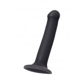 Черный фаллос на присоске Silicone Bendable Dildo M - 18 см. - Strap-on-me - купить с доставкой в Махачкале