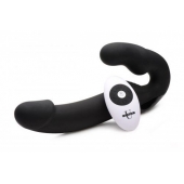 Черный безремневой страпон Urge Silicone Strap On с пультом ДУ - 24 см. - XR Brands - купить с доставкой в Махачкале