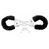 Меховые чёрные наручники Beginner s Furry Cuffs - Pipedream - купить с доставкой в Махачкале