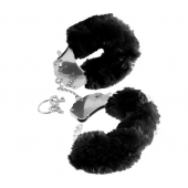 Металлические наручники Furry Love Cuffs с черным мехом - Pipedream - купить с доставкой в Махачкале
