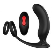 Черный массажер простаты REMOTE P-PLEASER - Dream Toys - в Махачкале купить с доставкой