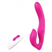 Ярко-розовый безремневой страпон REMOTE DOUBLE DIPPER - 22 см. - Dream Toys - купить с доставкой в Махачкале