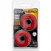 Набор из 2 красных эрекционных колец DONUT RINGS OVERSIZED - Blush Novelties - в Махачкале купить с доставкой