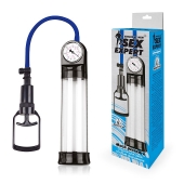 Прозрачная вакуумная помпа Sex Expert с манометром - Sex Expert - в Махачкале купить с доставкой