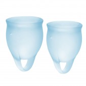 Набор голубых менструальных чаш Feel confident Menstrual Cup - Satisfyer - купить с доставкой в Махачкале
