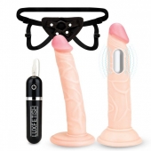 Регулируемые трусики с 2 насадками - 16 и 15 см. - Lux Fetish - купить с доставкой в Махачкале