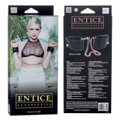 Черные мягкие наручники Entice French Cuffs с цепью - California Exotic Novelties - купить с доставкой в Махачкале