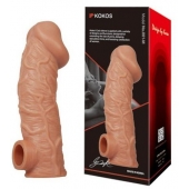 Телесная насадка на фаллос с отверстием для мошонки EXTREME SLEEVE - 17,6 см. - KOKOS - в Махачкале купить с доставкой