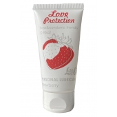 Лубрикант на водной основе с ароматом малины Love Protection Strawberry - 50 мл. - Lola Games - купить с доставкой в Махачкале