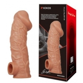 Телесная насадка на фаллос с фиксацией мошонки EXTREME SLEEVE - 15,6 см. - KOKOS - в Махачкале купить с доставкой