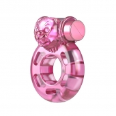 Розовое эрекционное кольцо с вибрацией Pink Bear - Baile - в Махачкале купить с доставкой