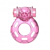 Розовое эрекционное кольцо с вибрацией Pink Bear - Baile - в Махачкале купить с доставкой