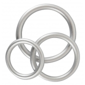 Набор из 3 эрекционных колец под металл Metallic Silicone Cock Ring Set - Orion - в Махачкале купить с доставкой