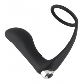 Черное эрекционное кольцо с анальной вибропробкой Vibrating Ring   Plug - Orion - в Махачкале купить с доставкой