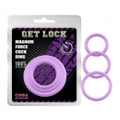 Набор из 3 сиреневых эрекционных колец Magnum Force Cock Ring - Chisa - в Махачкале купить с доставкой