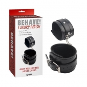 Черные оковы на ноги Obey Me Leather Ankle Cuffs - Chisa - купить с доставкой в Махачкале