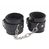 Черные оковы на ноги Obey Me Leather Ankle Cuffs - Chisa - купить с доставкой в Махачкале