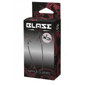 Черные зажимы на соски на цепочке BLAZE DELUXE NIPPLE CLAMPS - Dream Toys - купить с доставкой в Махачкале