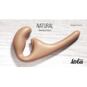 Бежевый безремневой страпон Seduction - 20,5 см. - Lola Games - купить с доставкой в Махачкале