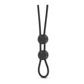 Черное двойное эрекционное лассо Silicone Double Loop Cock Ring - Blush Novelties - в Махачкале купить с доставкой