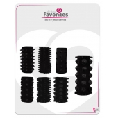 Набор из 7 черных насадок PENIS SLEEVES SET - Dream Toys - в Махачкале купить с доставкой