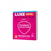 Презервативы с ароматом клубники LUXE Royal Strawberry Collection - 3 шт. - Luxe - купить с доставкой в Махачкале